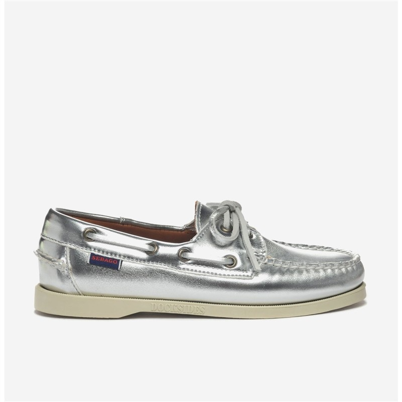 Sebago Chaussures Bateau Docksides Semelles Gomme Matieres Cuir Couleurs Or Argen